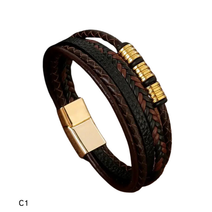 Pulseira Masculina em Couro