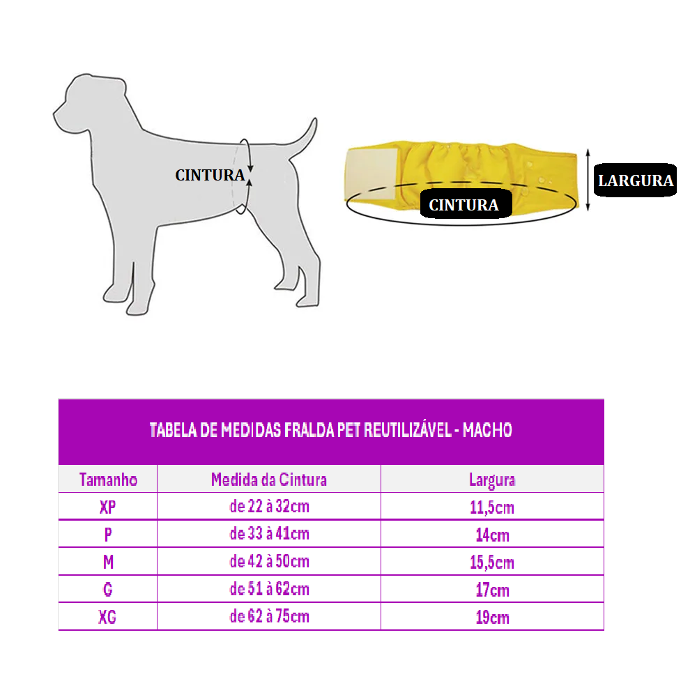 Fralda Reutilizável para Pets - Pet Pant