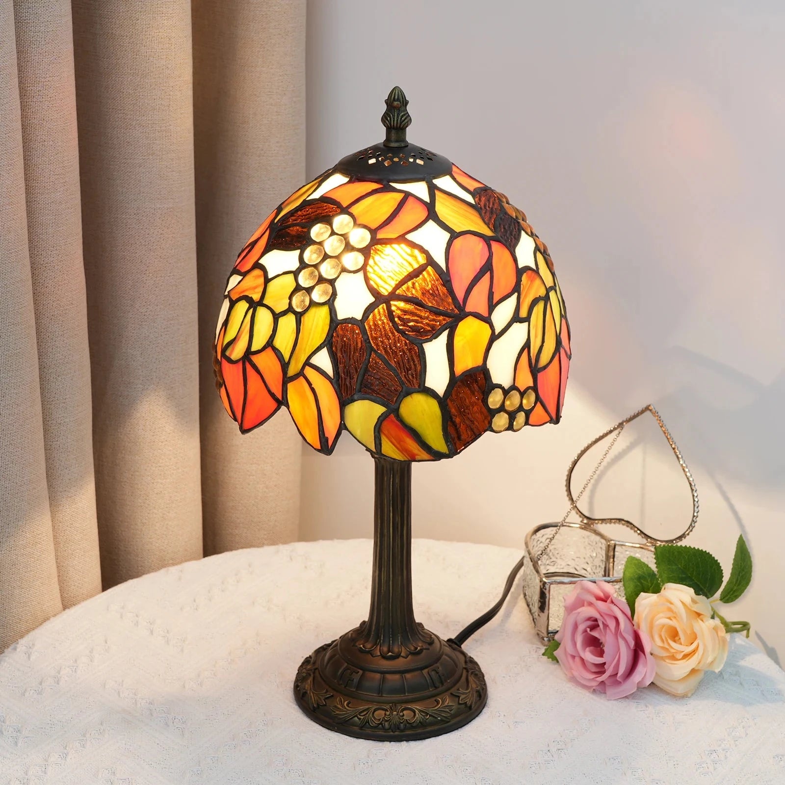 Abajur Retrô de Mesa Tiffany - Color Glass DECORAÇÃO 018 Loja da Dryka 