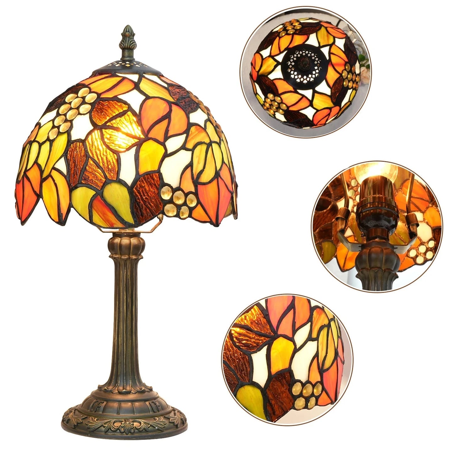 Abajur Retrô de Mesa Tiffany - Color Glass DECORAÇÃO 018 Loja da Dryka 