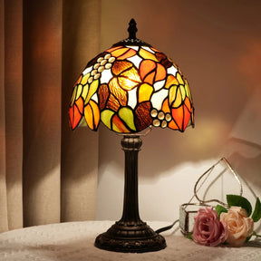 Abajur Retrô de Mesa Tiffany - Color Glass DECORAÇÃO 018 Loja da Dryka Folhas nas bordas 