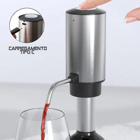 Abridor de Vinho Elétrico em Inox 4 em 1 - Easy Wine casa - abridor vinho Loja da Dryka 