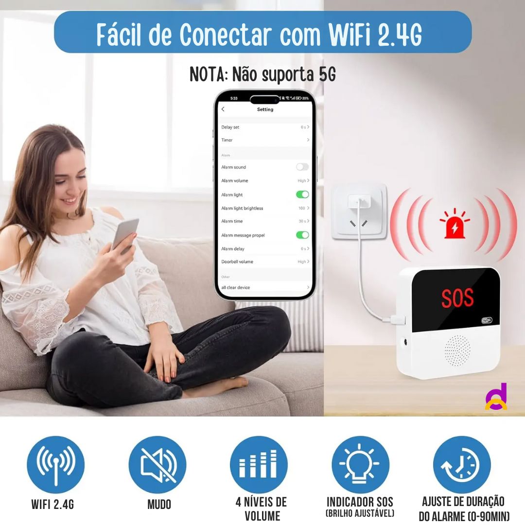 Aparelho SOS Smart Life Wi-Fi - Tuya 2 Aparelho SOS Tuya 2 Loja da Dryka 