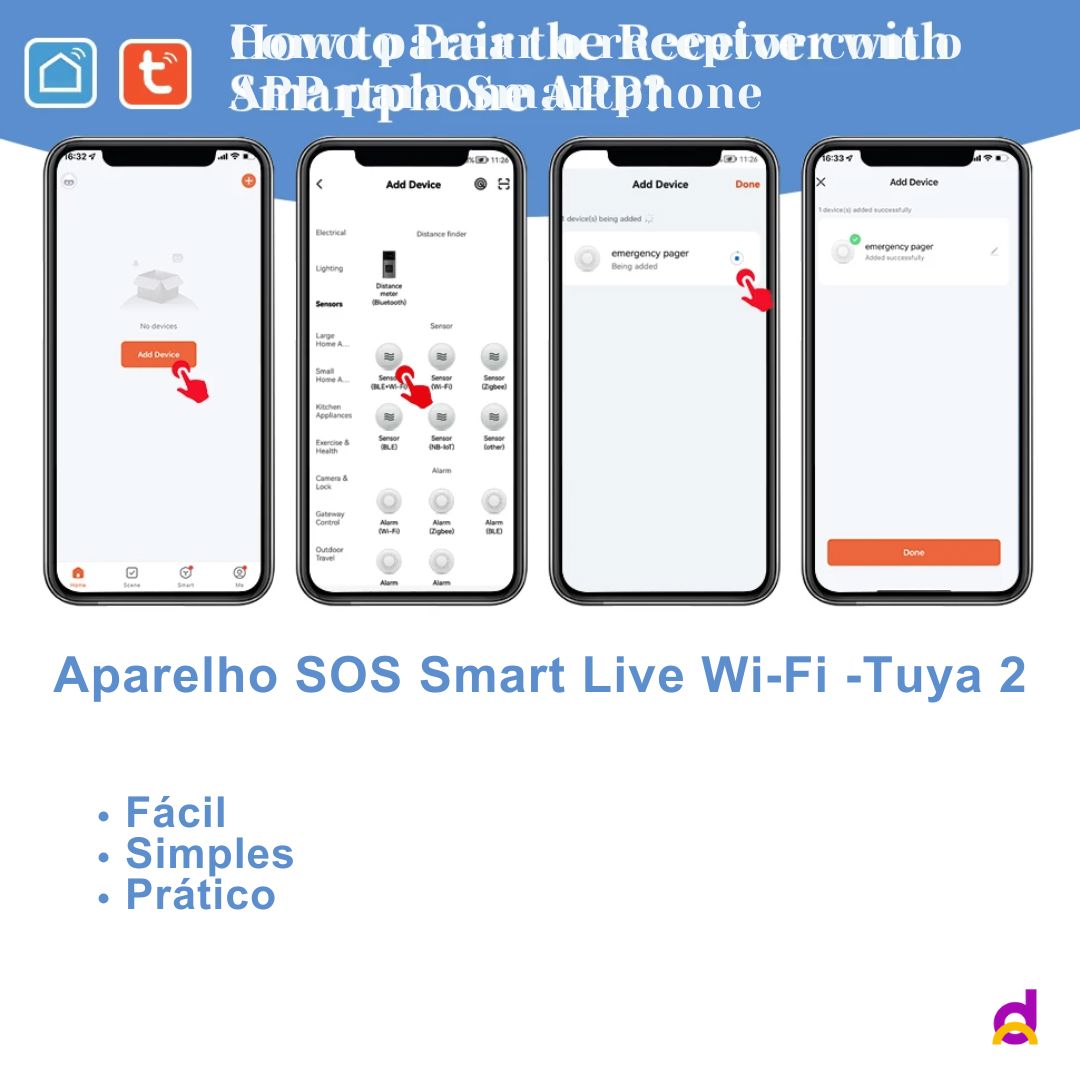 Aparelho SOS Smart Life Wi-Fi - Tuya 2 Aparelho SOS Tuya 2 Loja da Dryka 