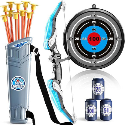 Arco e Flecha Infantil com Led e Ventosa brinquedo 008 Loja da Dryka Azul 