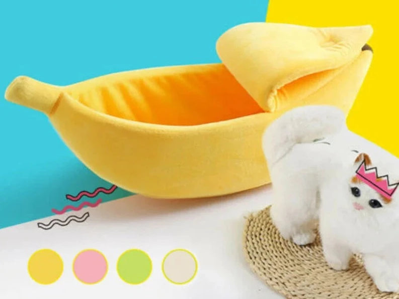 Banana Cat Bed House Funny Cute Cozy Cat Mat Beds Warm Durable Portable Pet Basket Kennel Dog Cushion Cat Supplies Multicolor Loja da Dryka 