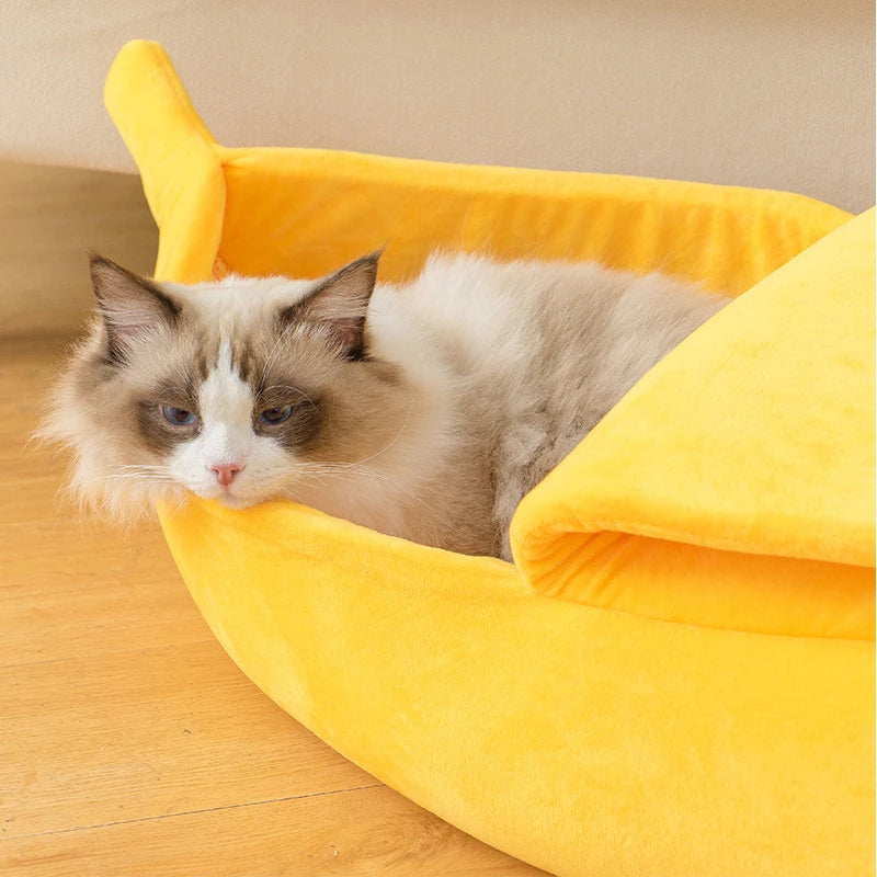 Banana Cat Bed House Funny Cute Cozy Cat Mat Beds Warm Durable Portable Pet Basket Kennel Dog Cushion Cat Supplies Multicolor Loja da Dryka 