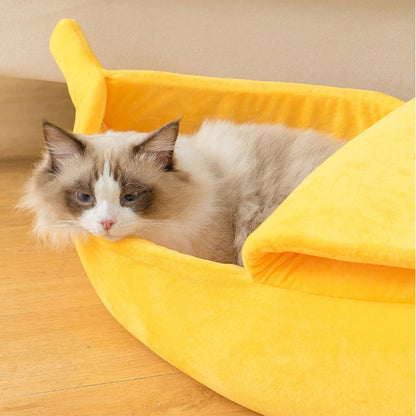 Banana Cat Bed House Funny Cute Cozy Cat Mat Beds Warm Durable Portable Pet Basket Kennel Dog Cushion Cat Supplies Multicolor Loja da Dryka 