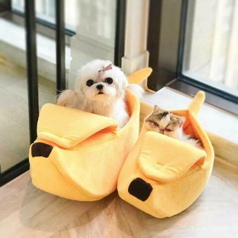 Banana Cat Bed House Funny Cute Cozy Cat Mat Beds Warm Durable Portable Pet Basket Kennel Dog Cushion Cat Supplies Multicolor Loja da Dryka 