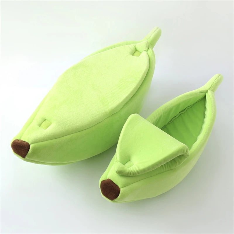 Banana Cat Bed House Funny Cute Cozy Cat Mat Beds Warm Durable Portable Pet Basket Kennel Dog Cushion Cat Supplies Multicolor Loja da Dryka Green 1PC S 40x15x10cm 