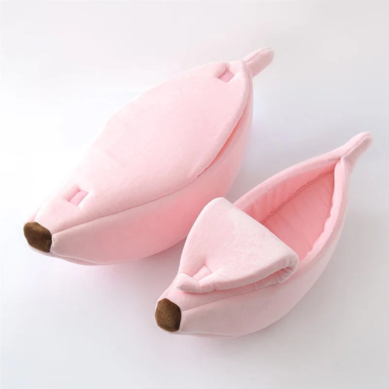 Banana Cat Bed House Funny Cute Cozy Cat Mat Beds Warm Durable Portable Pet Basket Kennel Dog Cushion Cat Supplies Multicolor Loja da Dryka Pink 1PC M 55x20x15cm 