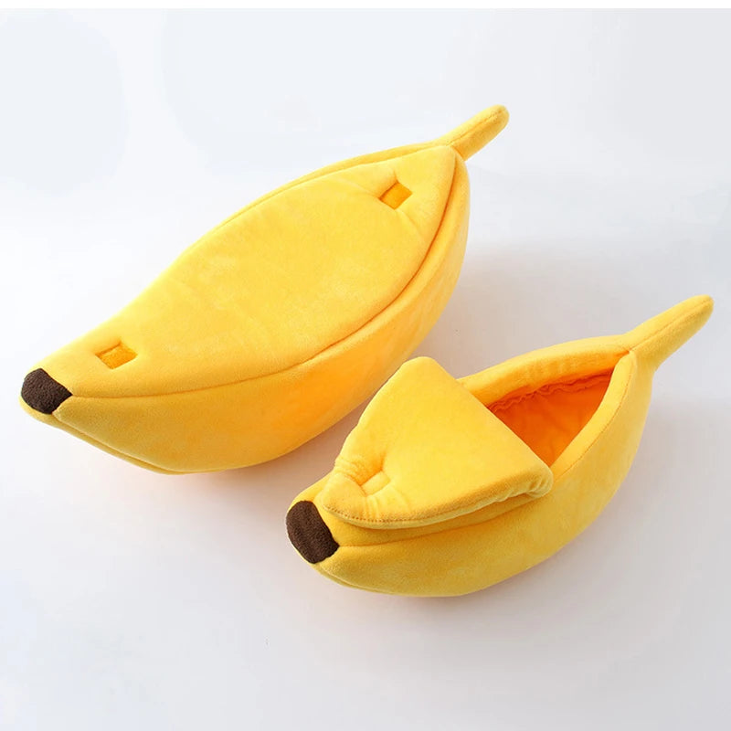 Banana Cat Bed House Funny Cute Cozy Cat Mat Beds Warm Durable Portable Pet Basket Kennel Dog Cushion Cat Supplies Multicolor Loja da Dryka Yellow 1PC S 40x15x10cm 