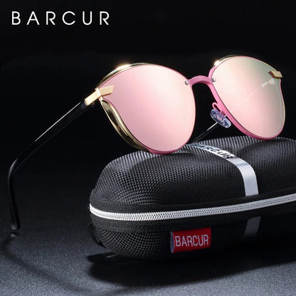 BARCUR Luxury Polarized Sunglasses Women Round Sun Glassess Ladies Lunette De Soleil Femme Loja da Dryka 