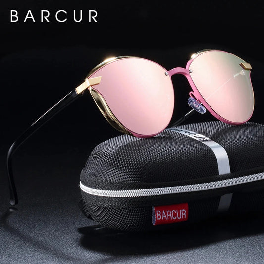 BARCUR Luxury Polarized Sunglasses Women Round Sun Glassess Ladies Lunette De Soleil Femme Loja da Dryka 
