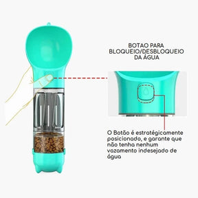Bebedouro e alimentador Portátil Pet 3 em 1 - Slim Pet petshop- bebedouro portatil Loja da Dryka 