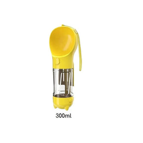 Bebedouro e alimentador Portátil Pet 3 em 1 - Slim Pet petshop- bebedouro portatil Loja da Dryka Amarelo 300ml 