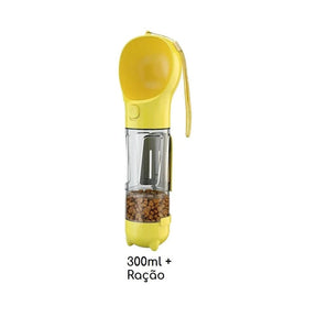 Bebedouro e alimentador Portátil Pet 3 em 1 - Slim Pet petshop- bebedouro portatil Loja da Dryka Amarelo 300ml + Espaço Ração 
