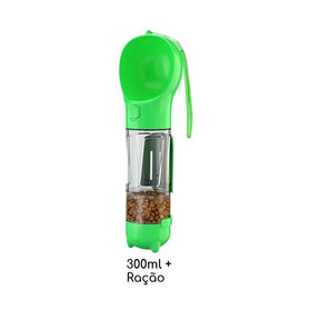 Bebedouro e alimentador Portátil Pet 3 em 1 - Slim Pet petshop- bebedouro portatil Loja da Dryka Verde 300ml + Espaço Ração 