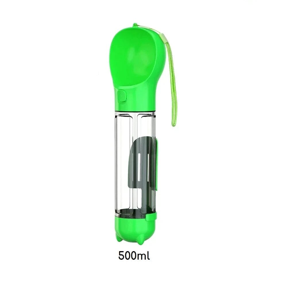 Bebedouro e alimentador Portátil Pet 3 em 1 - Slim Pet petshop- bebedouro portatil Loja da Dryka Verde 500ml 