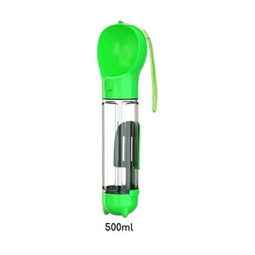 Bebedouro e alimentador Portátil Pet 3 em 1 - Slim Pet petshop- bebedouro portatil Loja da Dryka Verde 500ml 