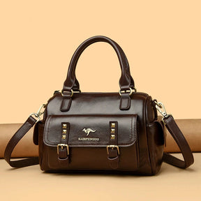 Bolsa Feminina em Couro - Cora Loja da Dryka Marron Escuro 