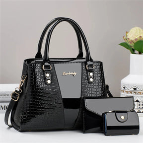 Bolsa Feminina em Couro PU - Sienna Bolsa Feminina Sienna Loja da Dryka Preta 31x13x22cm 
