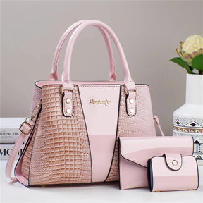 Bolsa Feminina em Couro PU - Sienna Bolsa Feminina Sienna Loja da Dryka Rosa 31x13x22cm 