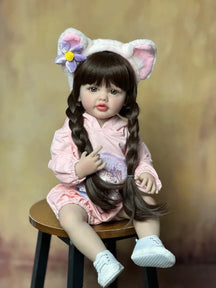 Boneca Bebê Reborn de Silicone brinquedo 037 Loja da Dryka Bia 