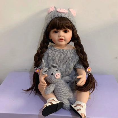 Boneca Bebê Reborn de Silicone brinquedo 037 Loja da Dryka Xiala 
