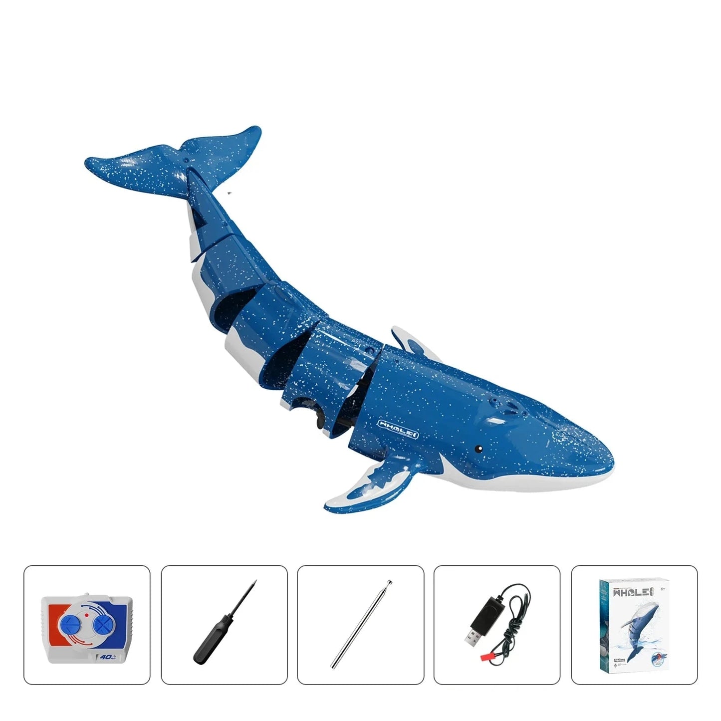 Brinquedo Animais Marinhos com Controle Remoto Brinquedo - marinhos Loja da Dryka Baleia Azul 