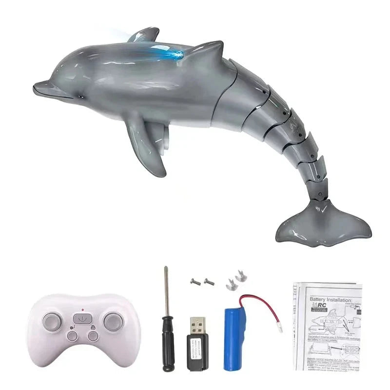 Brinquedo Animais Marinhos com Controle Remoto Brinquedo - marinhos Loja da Dryka Golfinho Cinza 