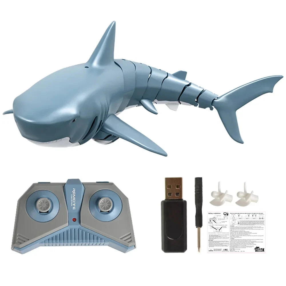 Brinquedo Animais Marinhos com Controle Remoto Brinquedo - marinhos Loja da Dryka Tubarão Azul 