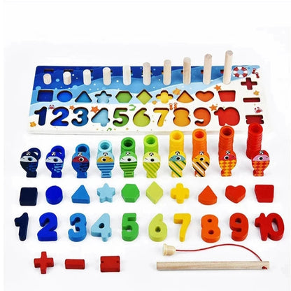 Brinquedo Infantil Educativo Matemático com Pesca Montessoriano Brinquedo 039 Loja da Dryka 