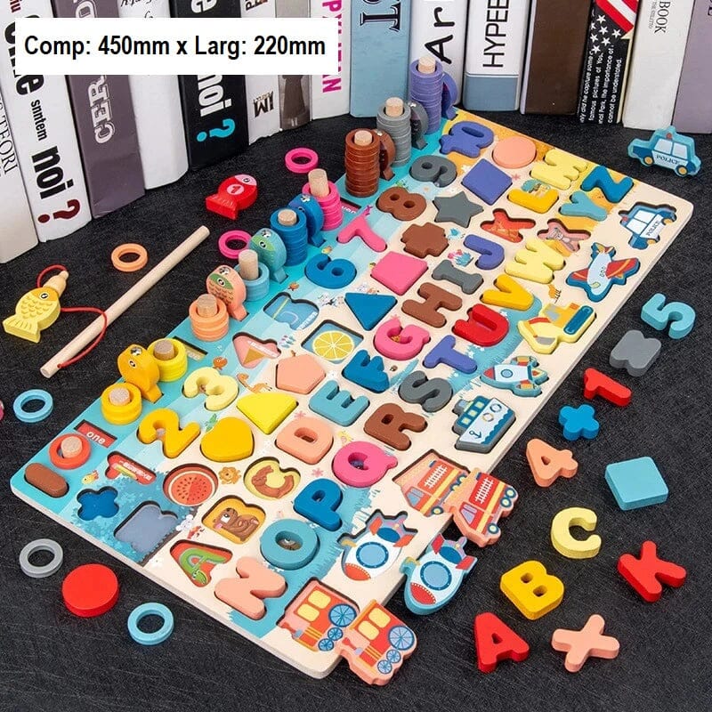 Brinquedo Infantil Educativo Matemático com Pesca Montessoriano Brinquedo 039 Loja da Dryka Colorido Grande 