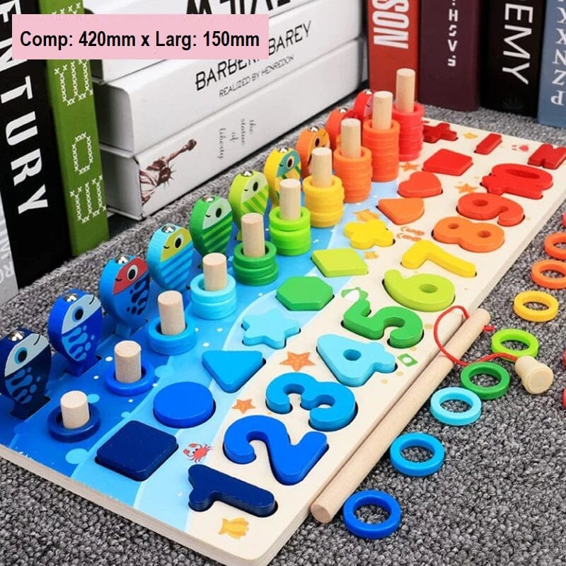 Brinquedo Infantil Educativo Matemático com Pesca Montessoriano Brinquedo 039 Loja da Dryka Colorido Médio 