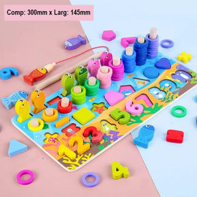 Brinquedo Infantil Educativo Matemático com Pesca Montessoriano Brinquedo 039 Loja da Dryka Colorido Pequeno 