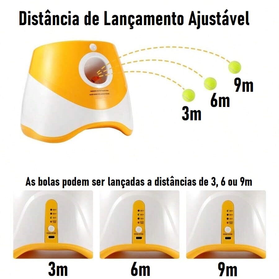 Brinquedo Lançador Automático de Bolas - Pet Ball pet shop - brinquedo lancador Loja da Dryka 