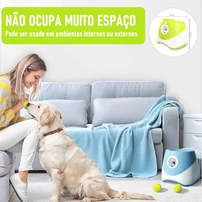 Brinquedo Lançador Automático de Bolas - Pet Ball pet shop - brinquedo lancador Loja da Dryka 