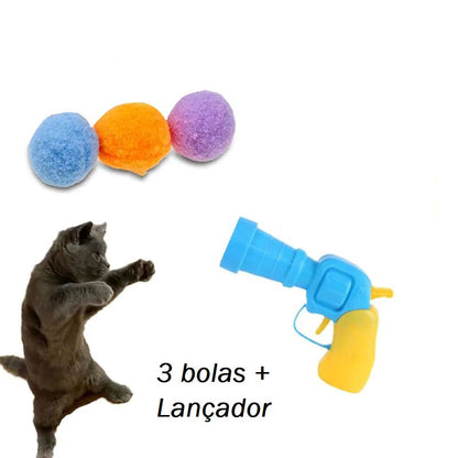 Brinquedo Lançador de Bolas para Gatos Loja da Dryka 3 bolas + Lançador 