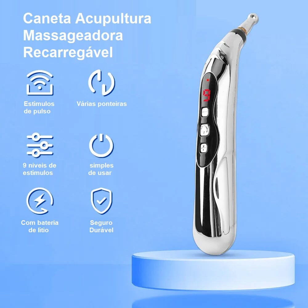 Caneta Acupuntura Massageadora Recarregável Bem Estar acupuntura lojadadryka 