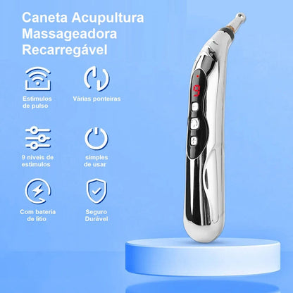 Caneta Acupuntura Massageadora Recarregável Bem Estar acupuntura lojadadryka 