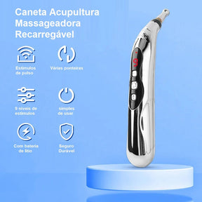 Caneta Acupuntura Massageadora Recarregável Bem Estar acupuntura lojadadryka 