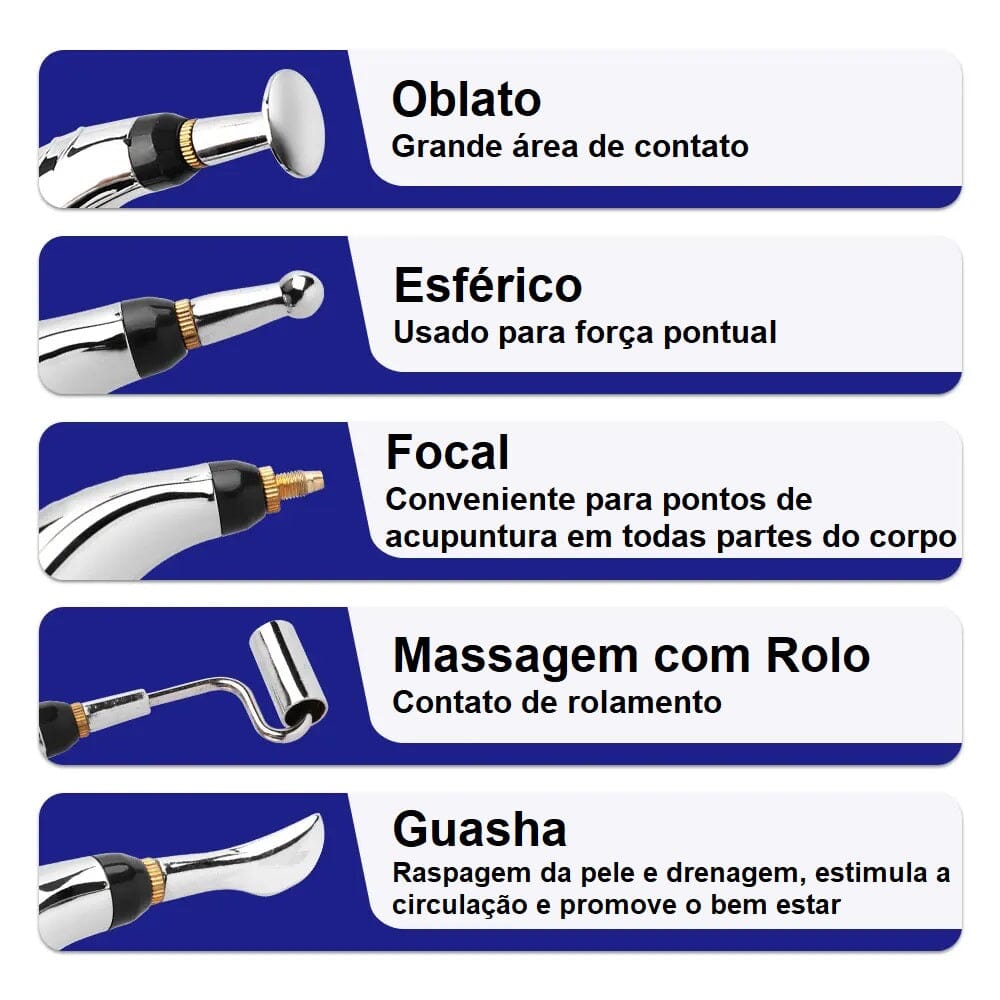Caneta Acupuntura Massageadora Recarregável Bem Estar acupuntura lojadadryka 