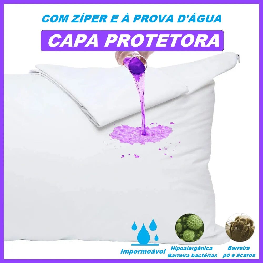 Capa de Travesseiro Impermeável Antialérgica - Soft Plus capa de travesseiro 001 Loja da Dryka 