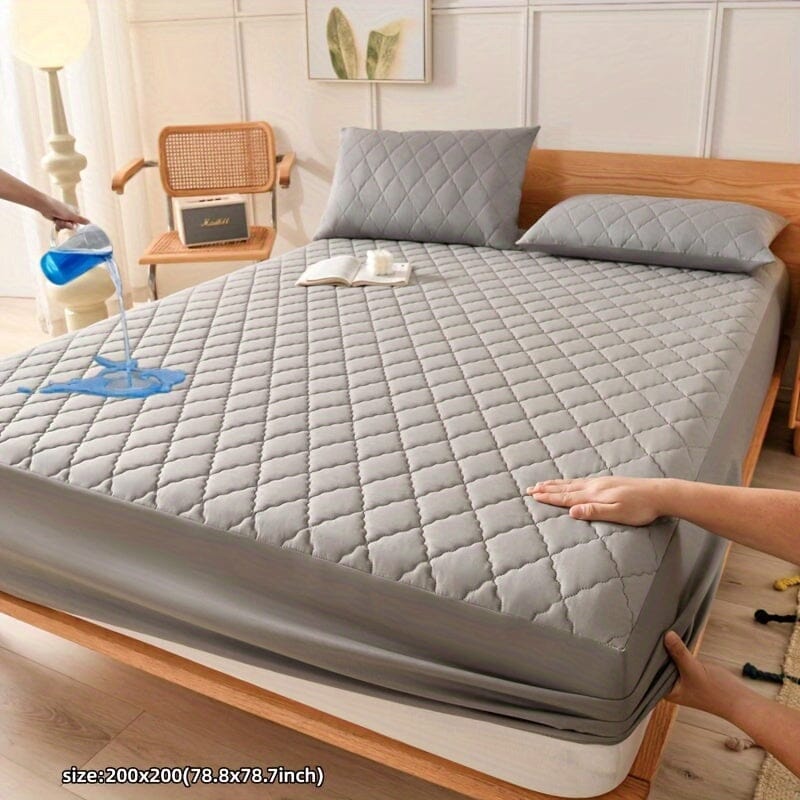 Capa Protetora de Colchão à prova d'água Acolchoada- Easy Sleep Loja da Dryka 200x200cm Cinza 
