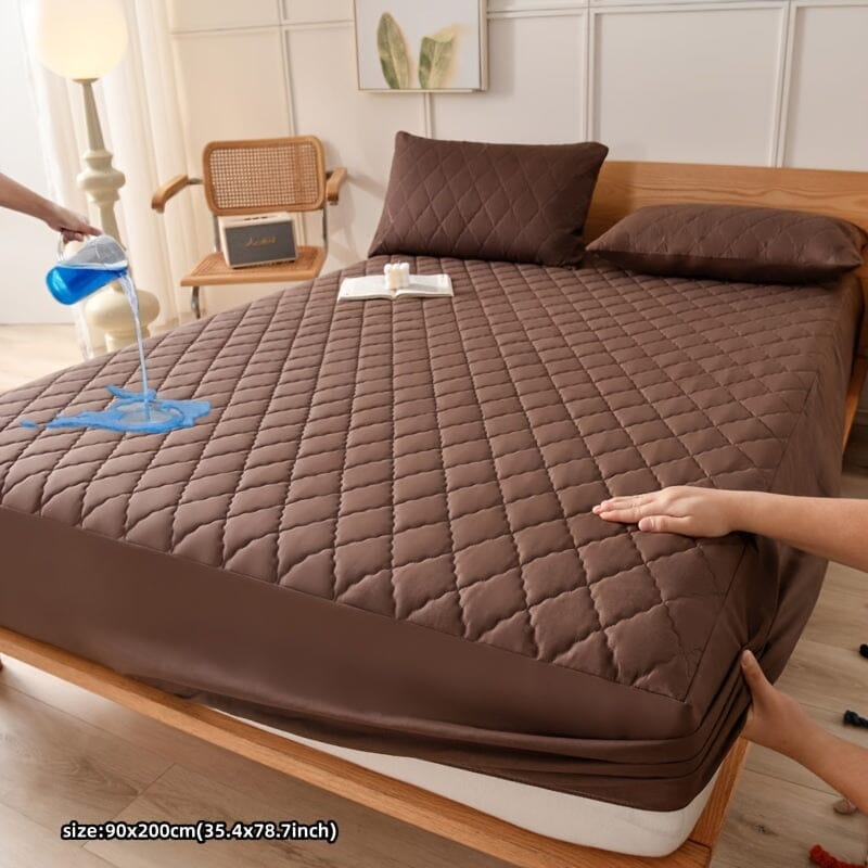Capa Protetora de Colchão à prova d'água Acolchoada- Easy Sleep Loja da Dryka 90x200cm Marron 
