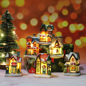 Casinhas Decorativas Iluminadas de Natal + Fita LED 2m Brinde Natal 001 Loja da Dryka 