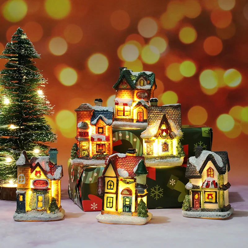 Casinhas Decorativas Iluminadas de Natal + Fita LED 2m Brinde Natal 001 Loja da Dryka 