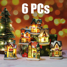 Casinhas Decorativas Iluminadas de Natal + Fita LED 2m Brinde Natal 001 Loja da Dryka KIt ABCDEF + Fita LED 2m Brinde 