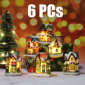 Casinhas Decorativas Iluminadas de Natal + Fita LED 2m Brinde Natal 001 Loja da Dryka KIt ABCDEF + Fita LED 2m Brinde 